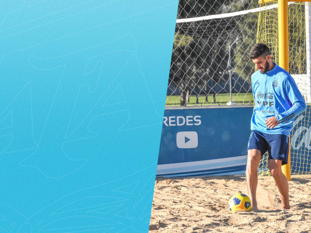 Las Selecciones de Fútbol Playa se entrenaron esta mañana en el Predio 
