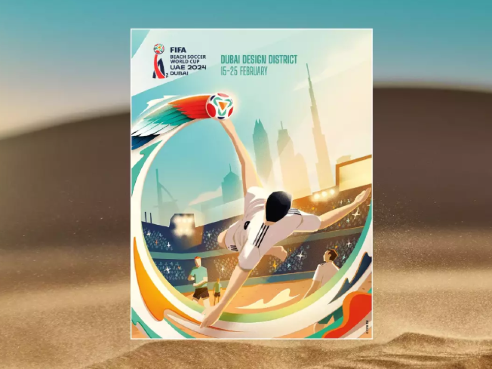 Cartel oficial de la Copa Mundial de Beach Soccer de la FIFA Dubái (EAU2024)