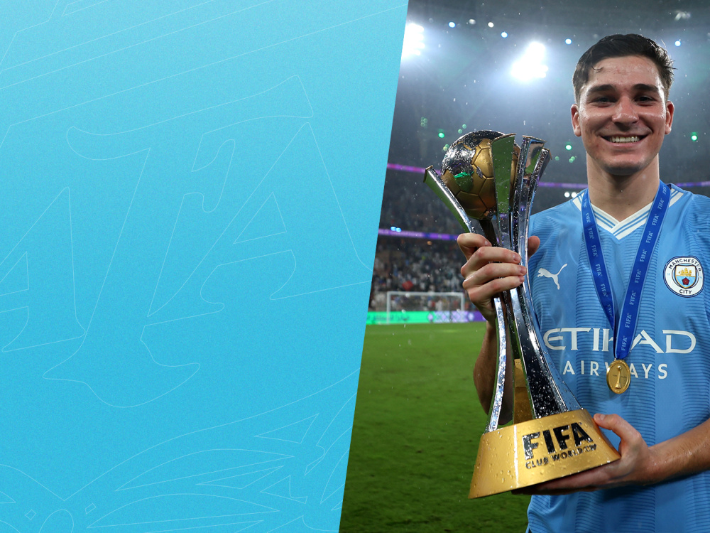 Julián Álvarez, campeón del mundo con la Selección Argentina, se consagró en el Mundial de Clubes con Manchester City