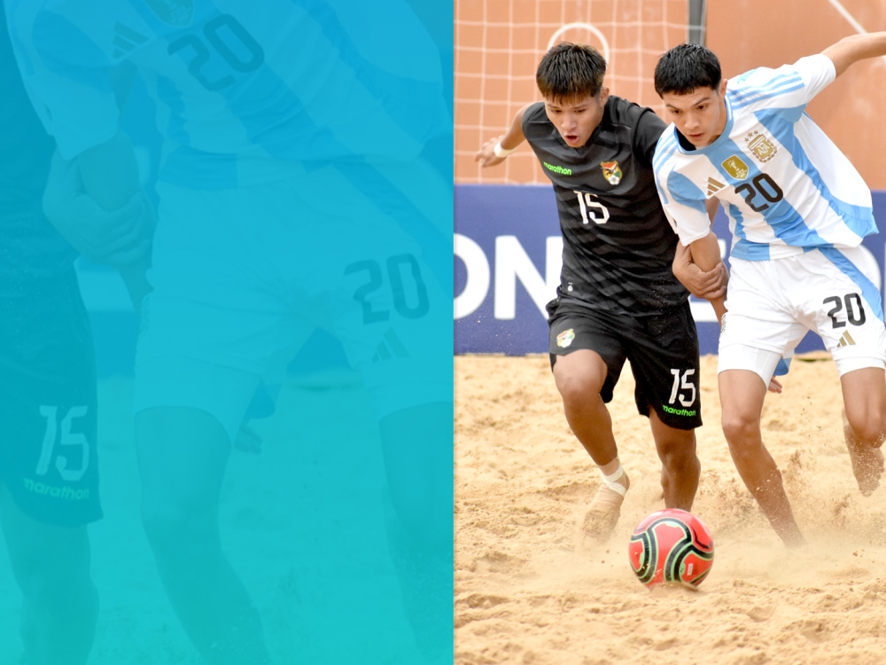Liga Evolución de Fútbol Playa: la Mayor y la Sub 20 vencieron 3-2 a sus pares de Bolivia