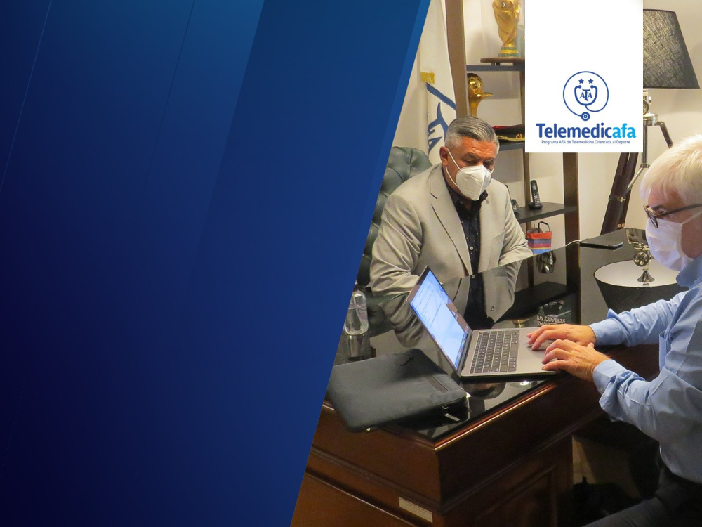 Claudio Tapia, Donato Villani y Alberto Rivero ultiman detalles para lanzar la plataforma digital TelemedicAFA