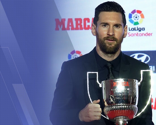 Messi recibió el Trofeo Pichichi 