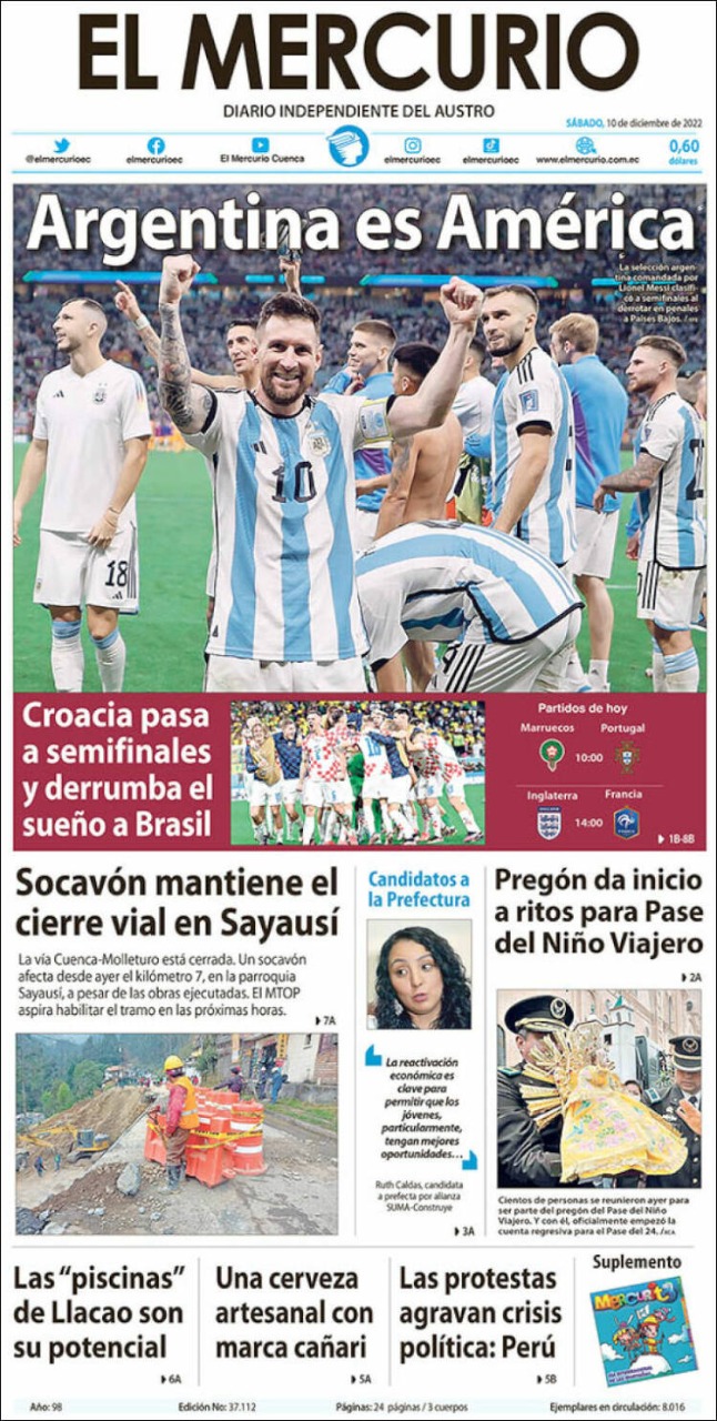 Así reflejaron los principales diarios del país y del mundo el pase de Argentina a semifinales