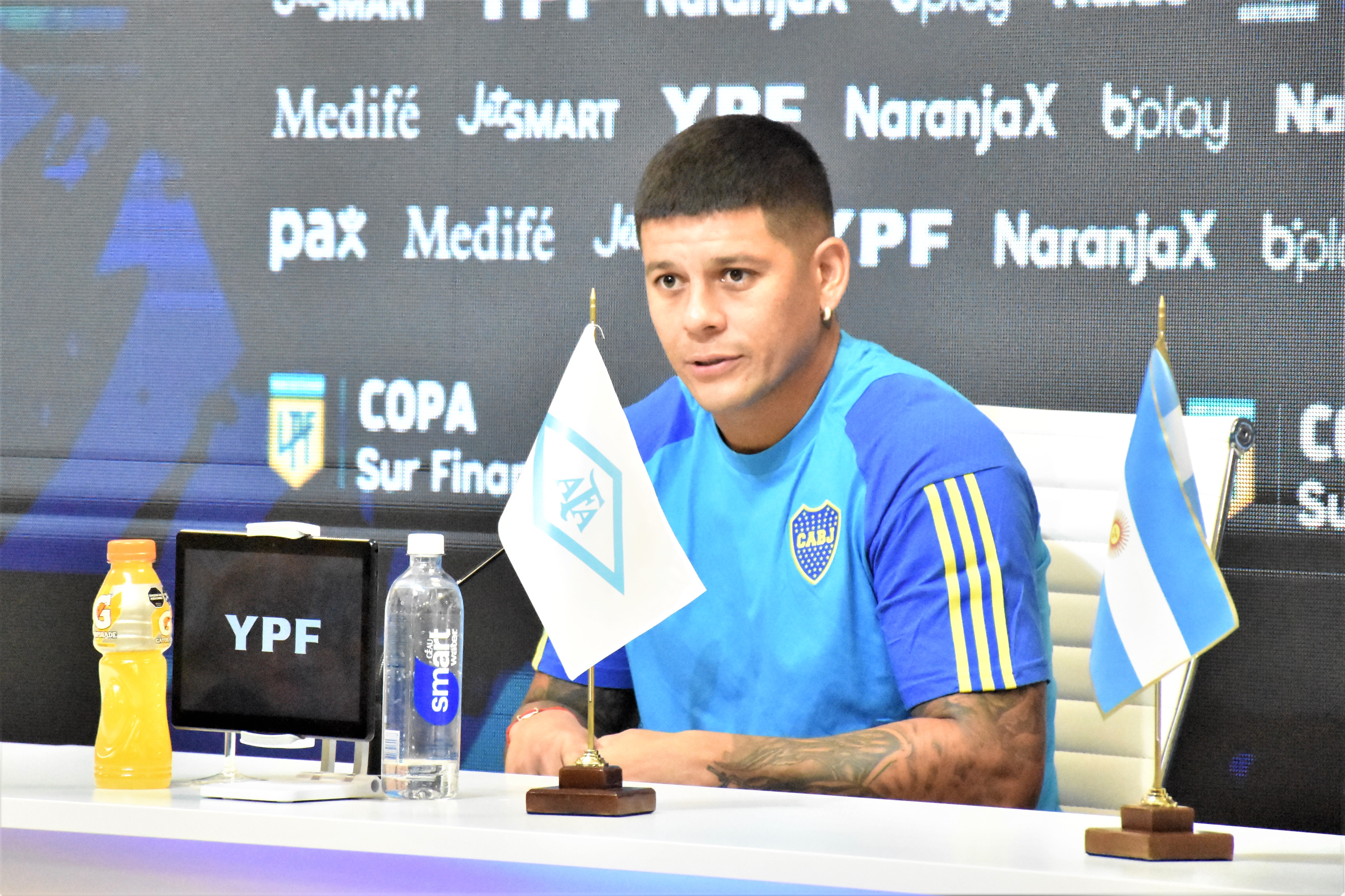 Conferencia de prensa de Ignacio Fernández y Marcos Rojo en la previa del superclásico