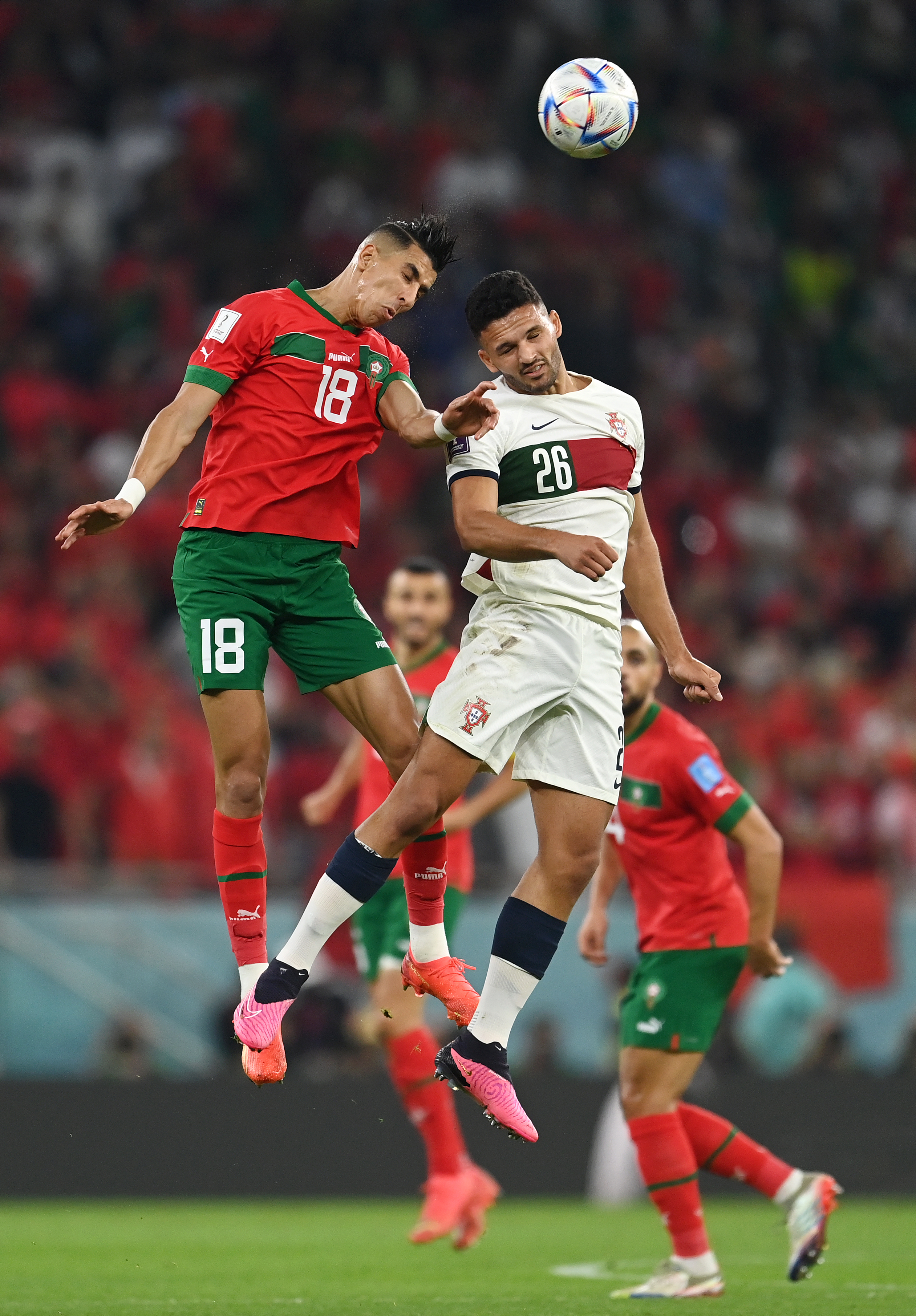 Bajo el arbitraje de Facundo Tello, Marruecos superó 1-0 a Portugal y se clasificó a las semifinales